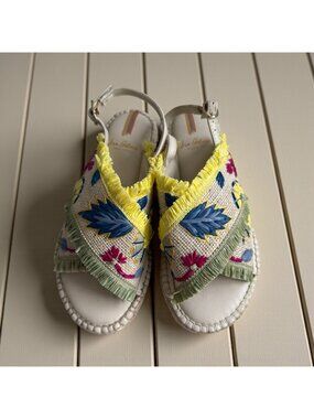 SAM EDELMAN Girls Yellow Slingback Sandals Size 3